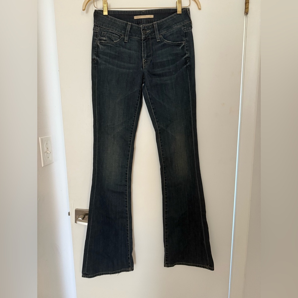Vince Dark Wash Low Rise Flare Jeans
